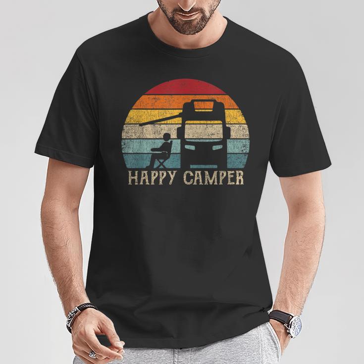 Happy Camper Rv 70S Retro Camperan Camping S T-Shirt Lustige Geschenke