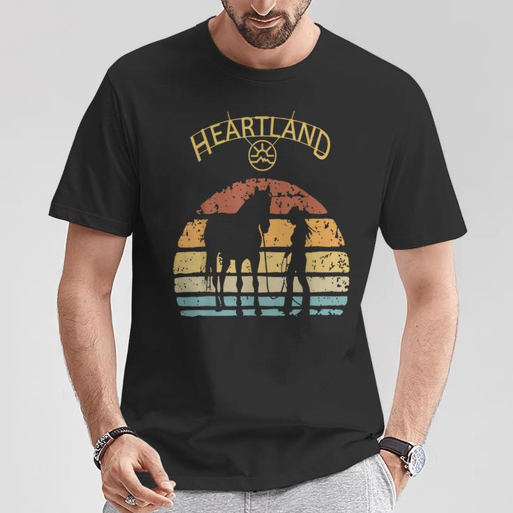 Heartland Retrointage Sunset T-Shirt Lustige Geschenke