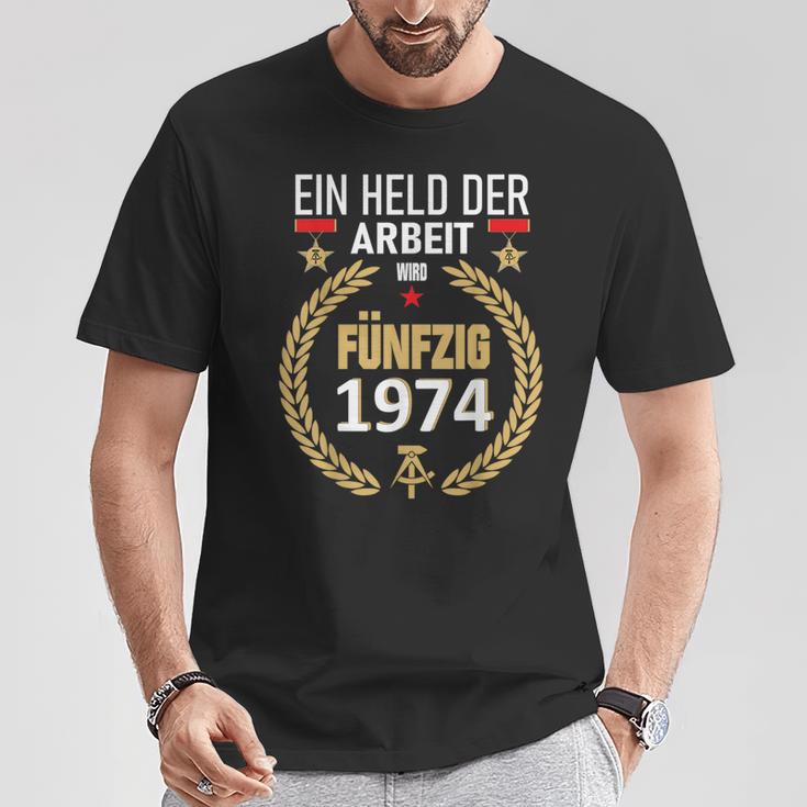 Held Der Arbeit Onostalgia 50Th Birthday 1974 Ddr T-Shirt Lustige Geschenke