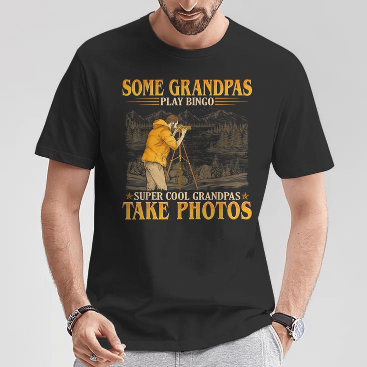 Herren Coole Opas Nehmen Sie Fotos Goldener Eleganter Stil T-Shirt Lustige Geschenke