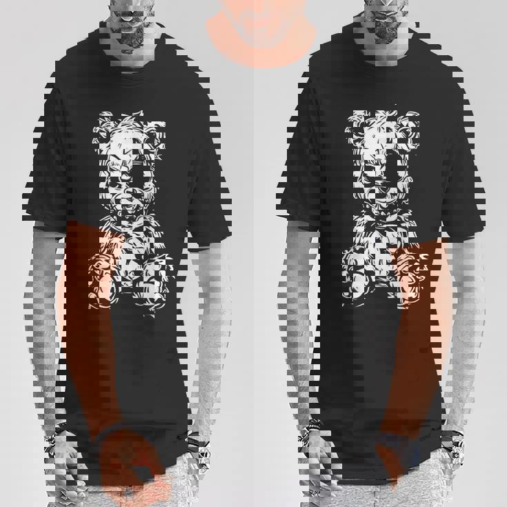[BEEN TRILL] ★24SS★Horror Drippy Bear Doll Overfit T-Shirt Horror Teddy Bear T-Shirt - Monsterry