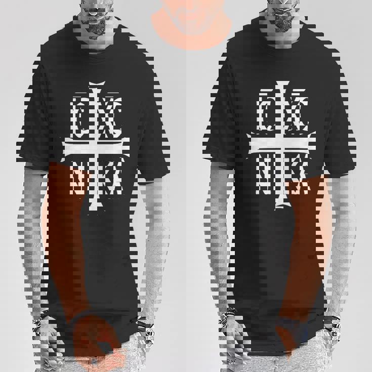 Ic Xc Nika Croce Cristiana Ortodossa Maglietta Regalos divertidos