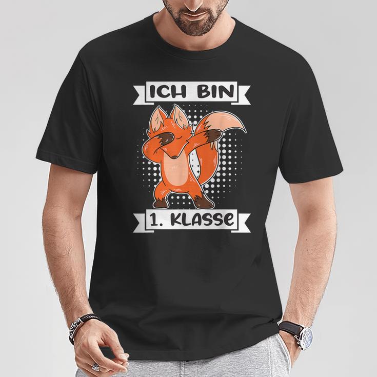 Ich Bin 1 Klasse Einschulung Junge Fuchs Schulanfang Schulan T-Shirt Lustige Geschenke