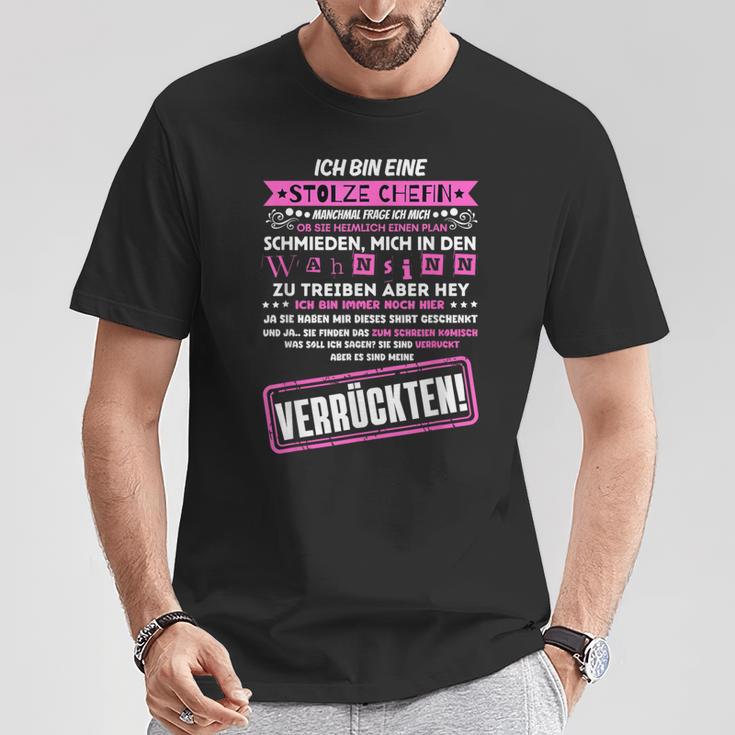 Ich Bin Eine Stolze Chefinon Einer Truppeerrückter T-Shirt Lustige Geschenke