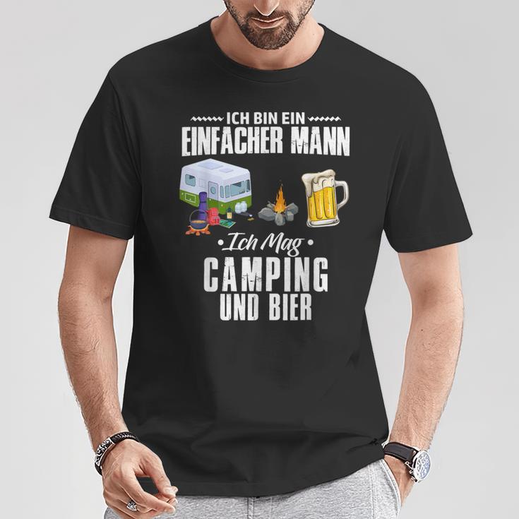 Ich Bin Einfach Mann Ich Mag Camping Und Bier Camperan S T-Shirt Lustige Geschenke