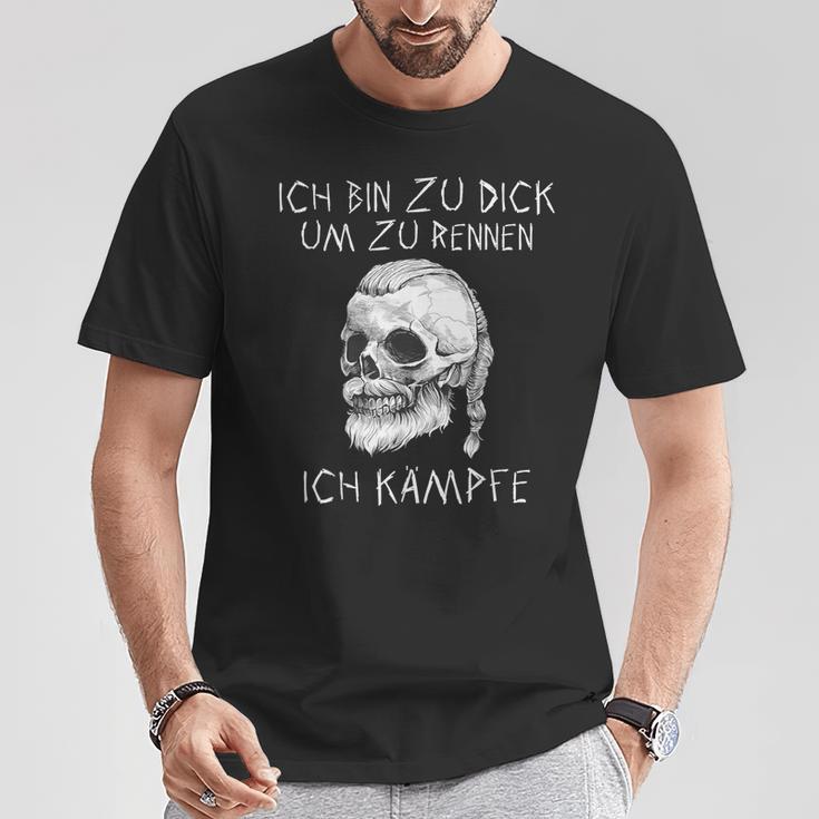 Ich Bin Zu Dick Ich Kämpfe Böser Alter Manniking T-Shirt Lustige Geschenke