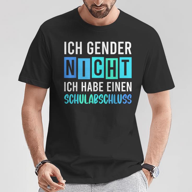 Ich Gender Nicht Ich Habe Einen Schulabschluss Blue T-Shirt Lustige Geschenke