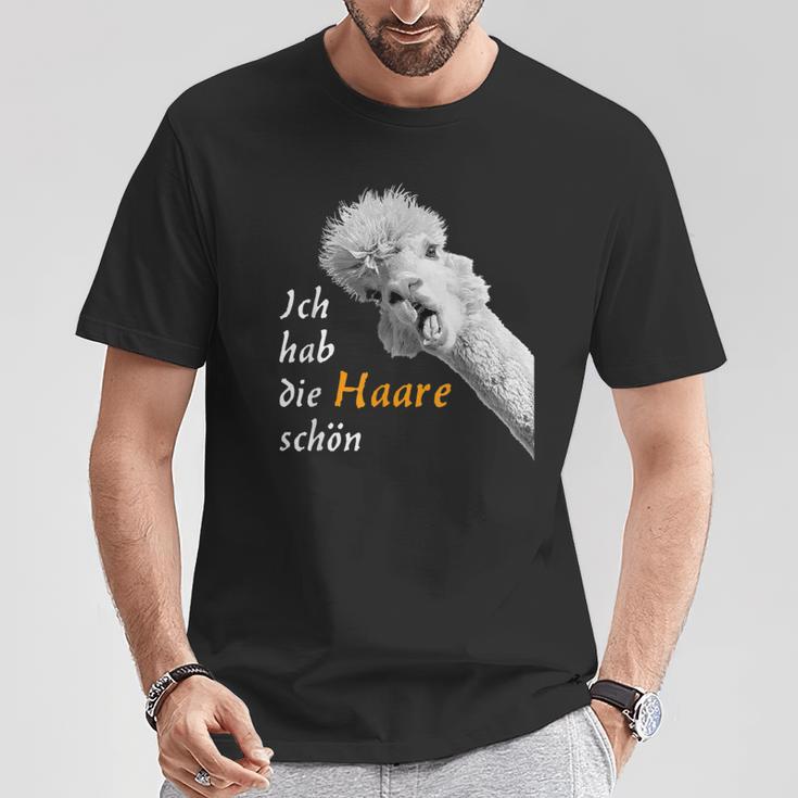 Ich Hab Die Haare Schön Talking Cute Alpaca T-Shirt Lustige Geschenke