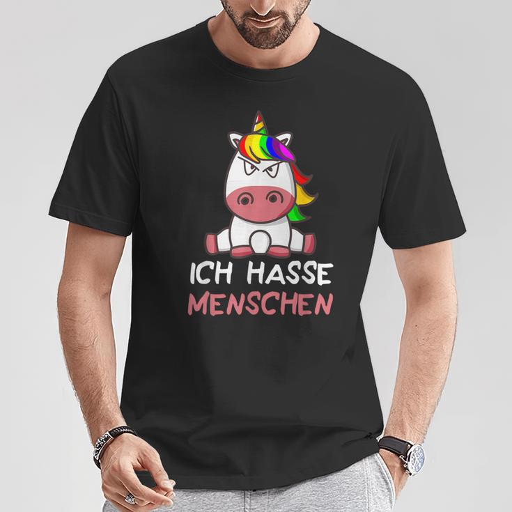 Ich Hasse Menschen Unicorn T-Shirt Lustige Geschenke