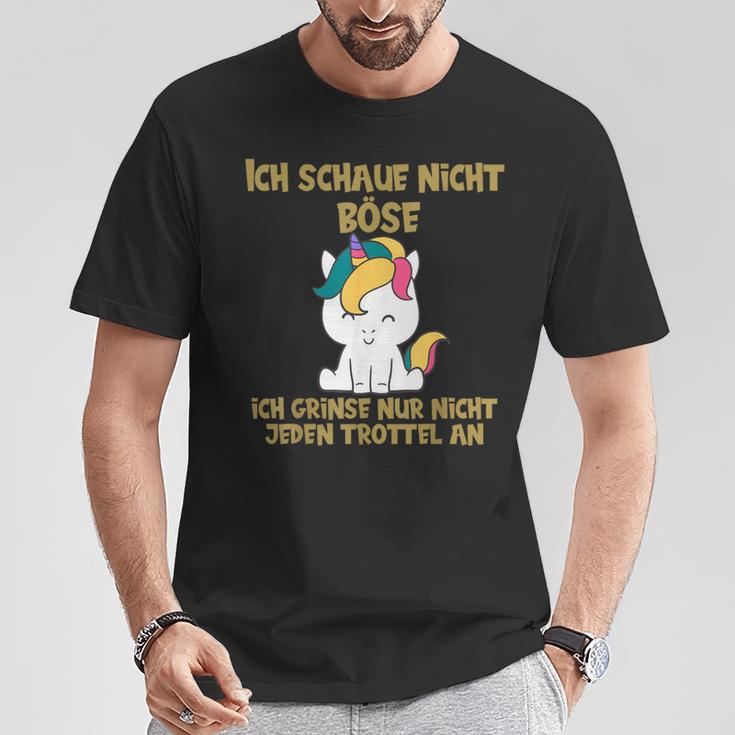 Ich Schaue Nicht Böse Süßer Einhorn With Humour Sar T-Shirt Lustige Geschenke