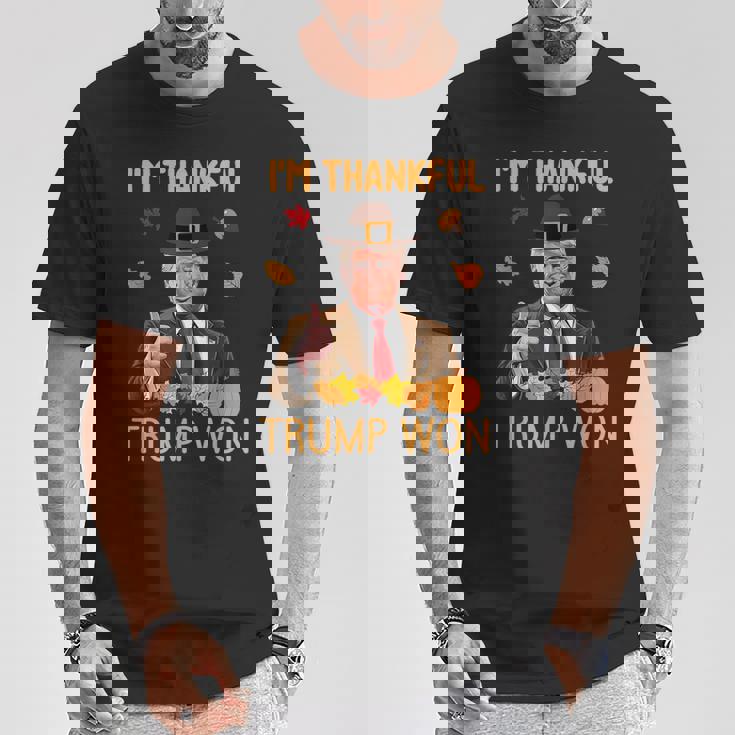 I'm Thankful Trump Won Thanksgiving Turkey Fall Women T-Shirt Personalized Gifts I'm Thankful Trump Won Thanksgiving Turkey Fall Women T-Shirt Personalized Gifts