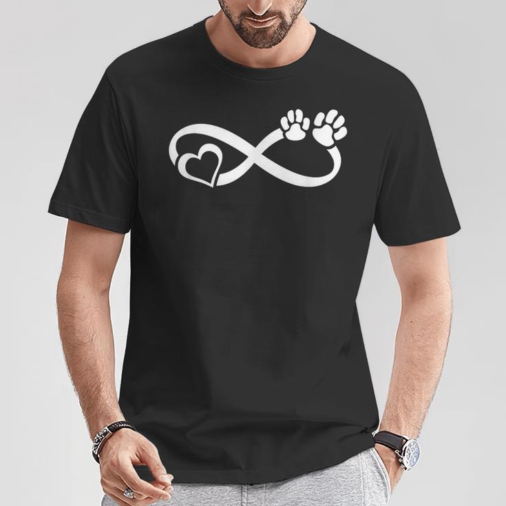 Infinite Hundeliebe Dog Paw Heart Dog T-Shirt Lustige Geschenke