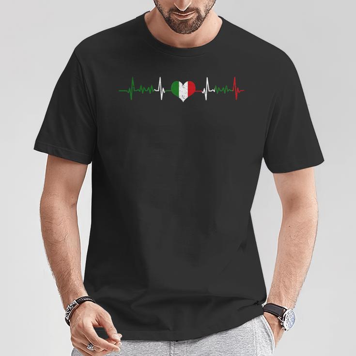 Italian Heart Rate Ecg Pulse Italiano T-Shirt Lustige Geschenke