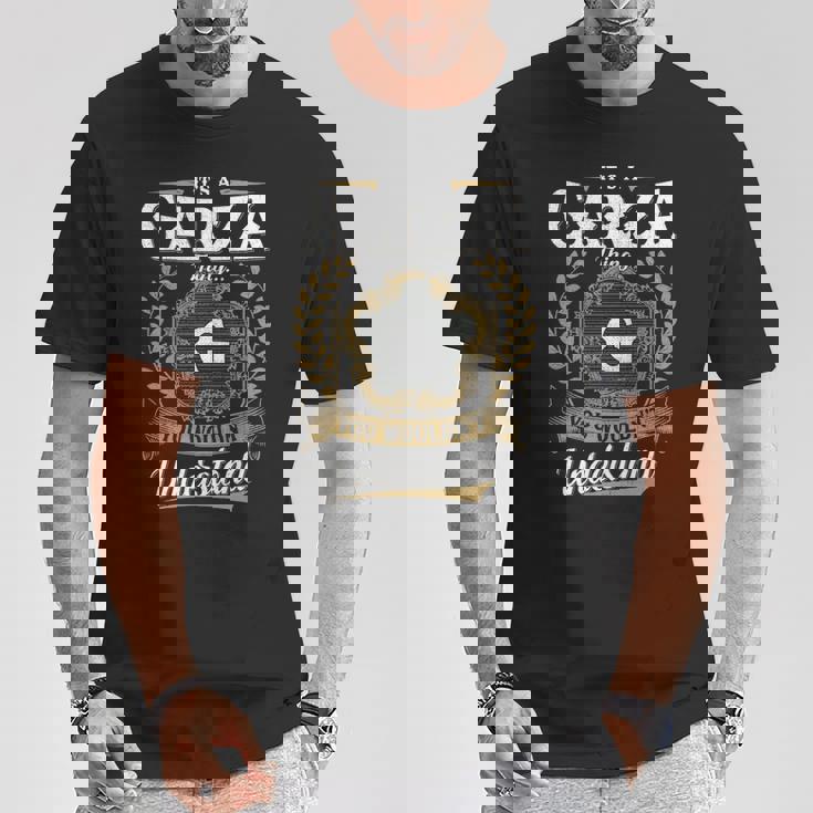 It's A Garza Thing You Wouldn't Understand Personalized Last Name Garza Family Crest Coat Of Arm T-Shirt Funny Gifts