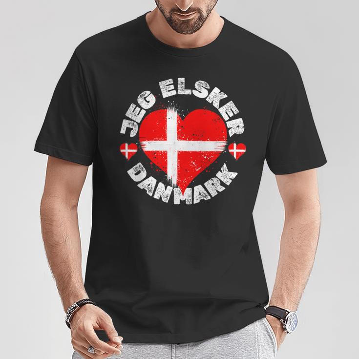 Jeg Elsker Danmark Or I Love Denmark For Denmark Day T-Shirt Lustige Geschenke