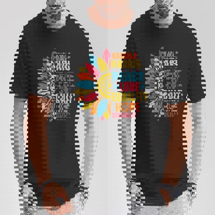 Kamala Harris Waltz Peace Love E Hope Diversity T-Shirt Unique Gifts