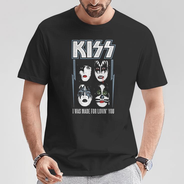 Kiss Ich Wurde Dafür Geschaffen Dich Zu Lieben T-Shirt Lustige Geschenke