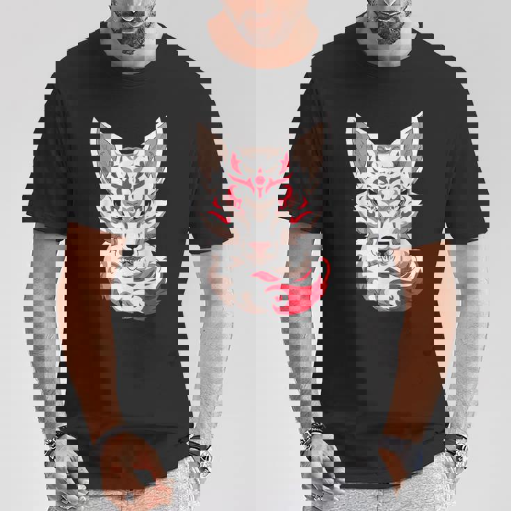 Kitsune Masque Japonais 9 Queues De Renard T-Shirt Cadeaux drôles