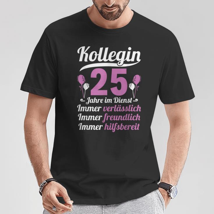 Kollegin Jahre Im Dienst 25 Jahriges Service Anniversary German Lang S T-Shirt Lustige Geschenke