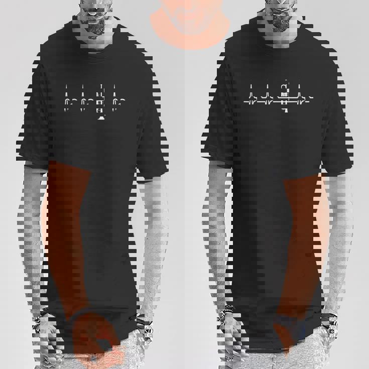 Latido Del Corazón Trompeta Banda De Música Trompetista Ekg Camiseta unisex Regalos divertidos