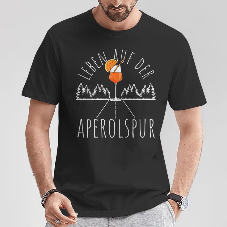 Leben Auf Der Aperolspur Aperolspur Aperitif Spritz T-Shirt Lustige Geschenke