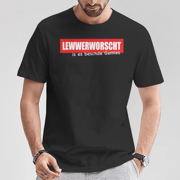 Lewwerworsche Is Es Beschde Gemies Palatine Humour S T-Shirt Lustige Geschenke