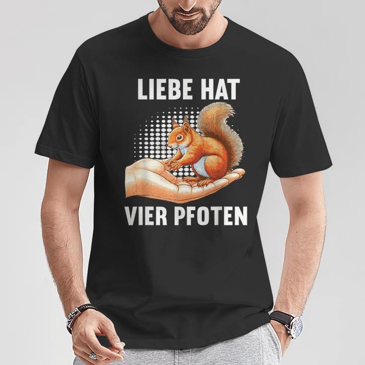 Liebe Hatier Pfoten Eichhörnchen Eichhörnchen-Fan Eichhorn T-Shirt Lustige Geschenke