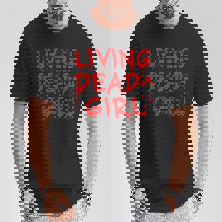 Living Dead Girl Dripping Blood Halloween Zombie Movie T-Shirt Unique Gifts