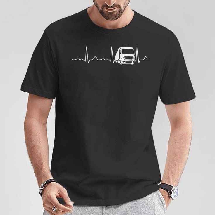 Lorry Driver Heartbeat Pulse T-Shirt Lustige Geschenke