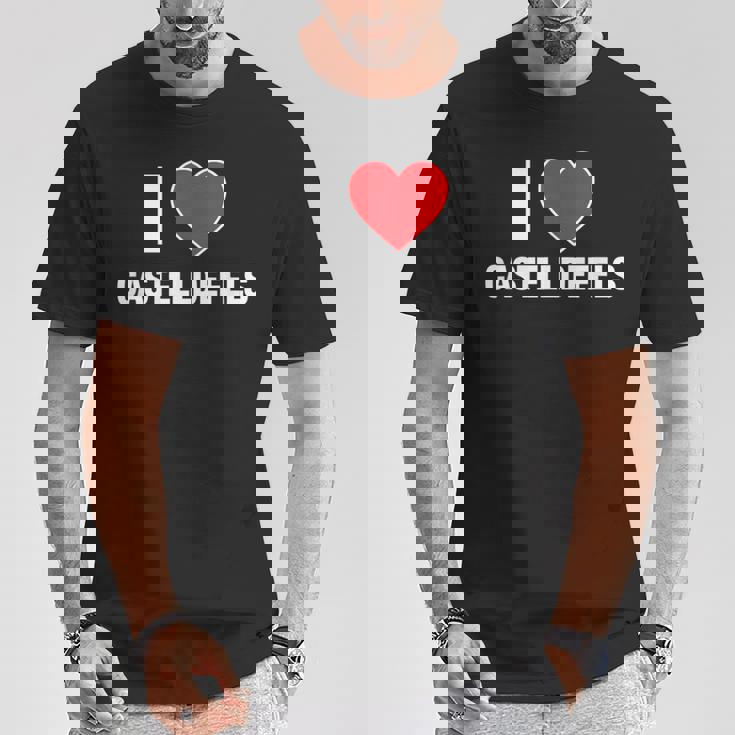I Love Castelldefels Ciudad En España Con Red Love Heart Camiseta unisex Regalos divertidos