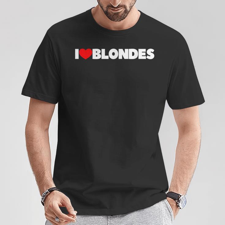 I Love Heart Blonde T-Shirt Lustige Geschenke