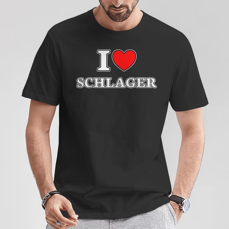 I Love Schlager I Love Schlager Fan T-Shirt Lustige Geschenke