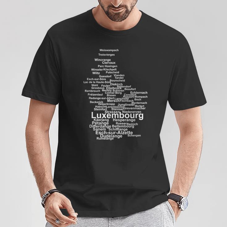 Luxembourg Outline Letzebuergesch Luxembourg Luxembourg T-Shirt Lustige Geschenke