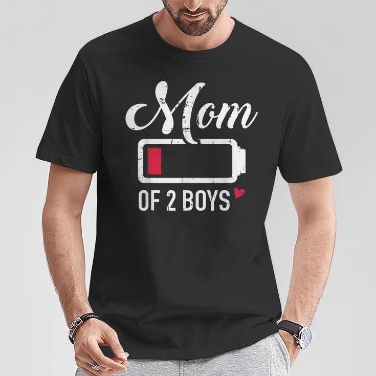 Mamaon Zwei Jungs Empty Battery 2 Sons T-Shirt Lustige Geschenke