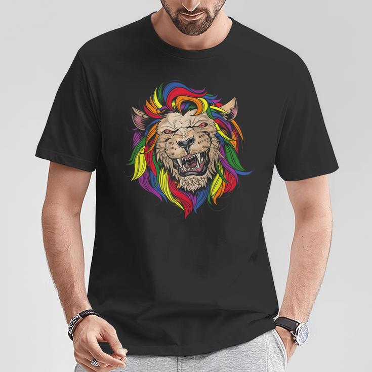 Mb35 Gay Pride Lion Lgbt Rainbow Pride Month Parade T-Shirt Unique Gifts