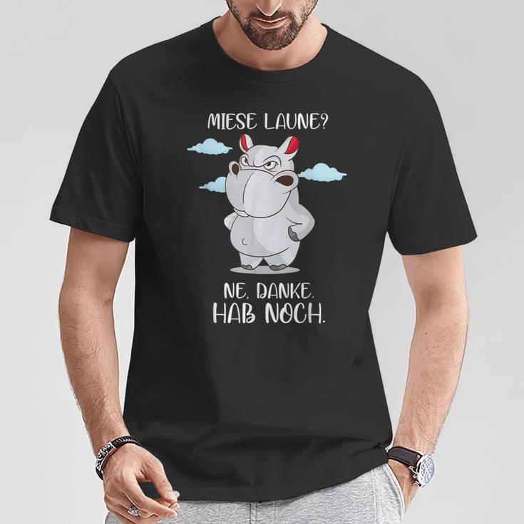 With Meckerndes Nilopferd Miese Laune Hab Noch Nölpferd Rumnölen T-Shirt Lustige Geschenke