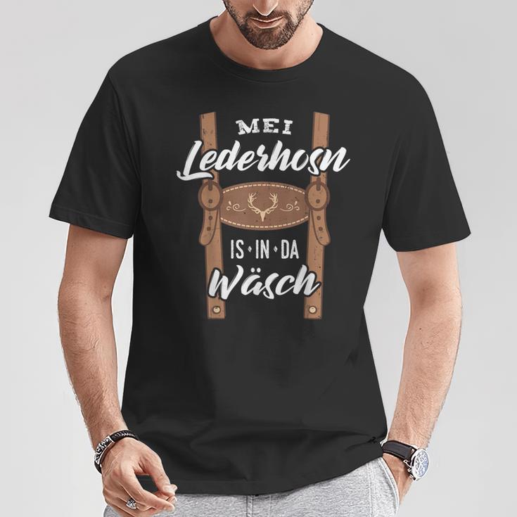 Mei Lederhosn Is In Da Wäsch Leather Trousers T-Shirt Lustige Geschenke