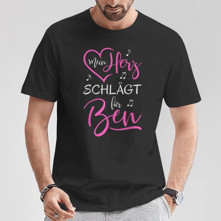 Mein Herz Schlägt Für Ben I Love Ben Ich Liebe Ben T-Shirt Lustige Geschenke