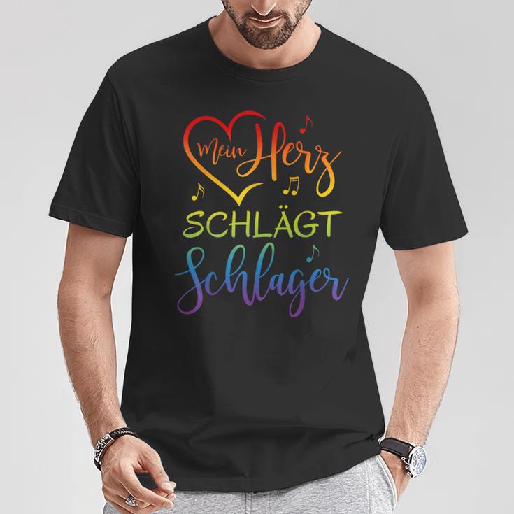 Mein Herz Schlägt Schlager T-Shirt Lustige Geschenke