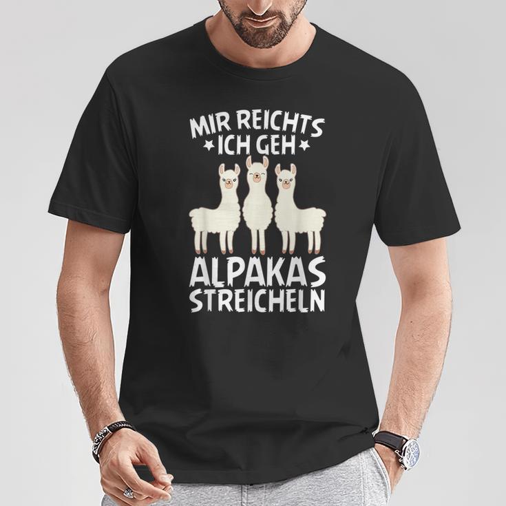 Mir Reichts Ich Geh Alpakas Streicheln Llama Animal T-Shirt Lustige Geschenke