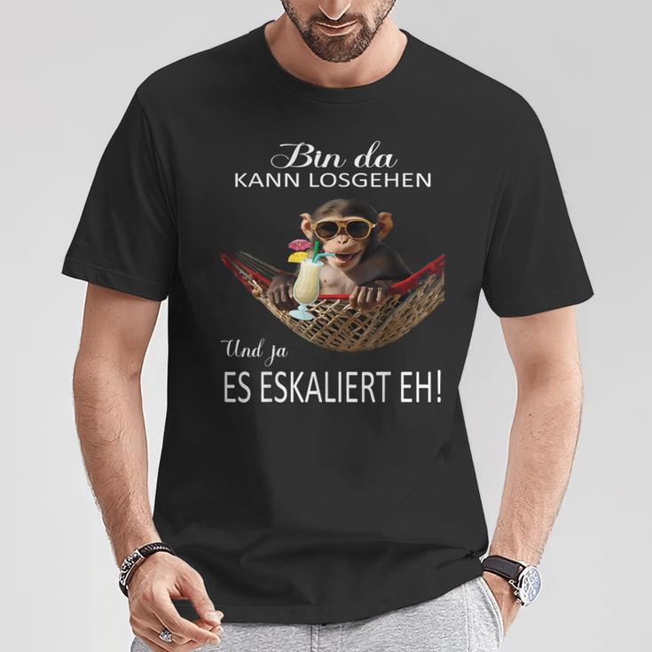 Monkey Bin Da Kann Losgehen Und Ja Es Escaliert Eh Costume T-Shirt Lustige Geschenke