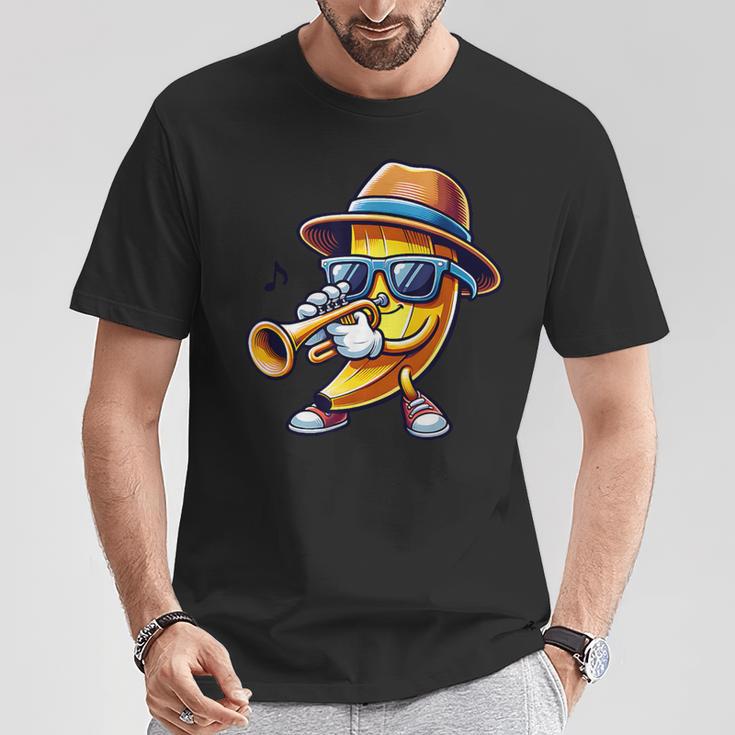 Musizierende Banana Mit Trumpet T-Shirt Lustige Geschenke