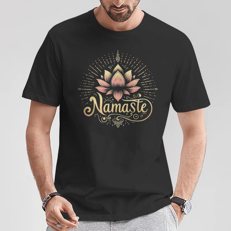 Namaste Peace & Harmonie Yoga Auf Deutsch T-Shirt Lustige Geschenke