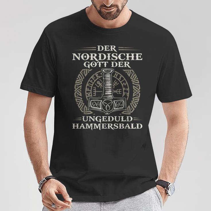 Nordic Mythology Patience Impatience Hammersbald T-Shirt Lustige Geschenke