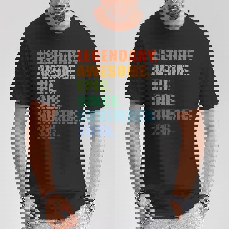 Noviembre 2015 8º Cumpleaños Niños Niñas 8 Años Aniversario Camiseta unisex Regalos divertidos
