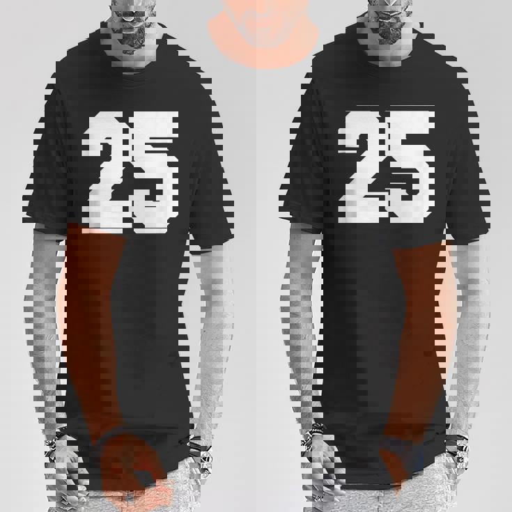 Number 25 Sports Jersey Player 25 Fan Front Printarsity Maglietta Regalos divertidos