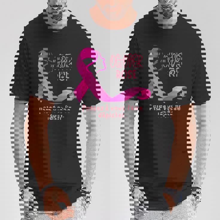 Octobre Rose Tee Shirt Octobre Rose Femme, Cancer Du Sein Octobre Rose T-Shirt, Ruban Rose De Sensibilisation Au Cancer Du Sein D'Octobre Elegant
