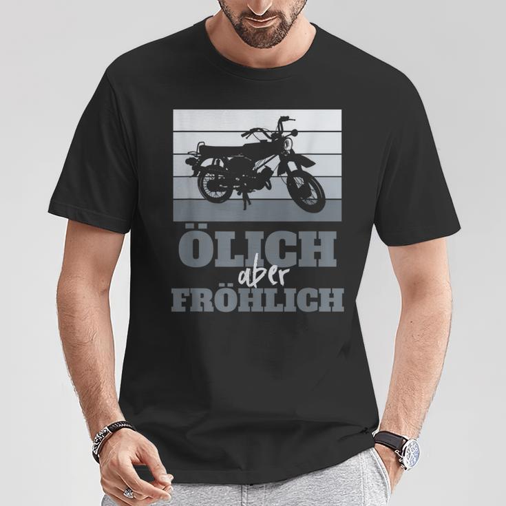 Ölich Aber Fröhlich Simson Ddr Moped Two-Strokeintage T-Shirt Lustige Geschenke