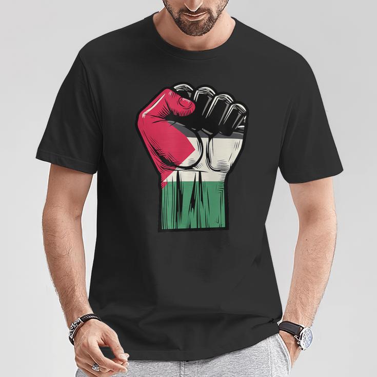 Palestine Flag Fist Palestine Flag T-Shirt Lustige Geschenke