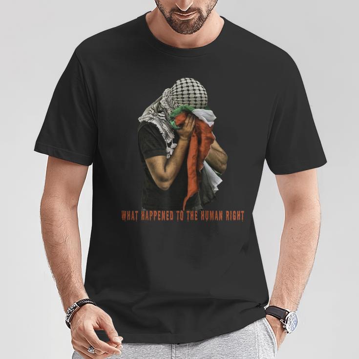 Was Passiert Mit Der Menschenrechte Pro Palestine Unterstützung Gratis T-Shirt Lustige Geschenke